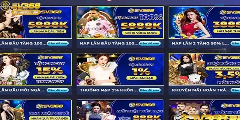 Các phương thức nạp tiền và khuyến mãi tiện lợi tại SV368.