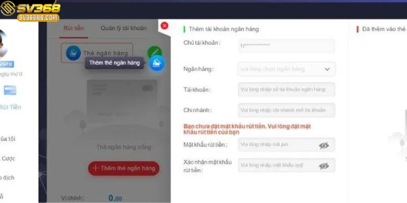 Thời gian xử lý rút tiền SV368 an toàn